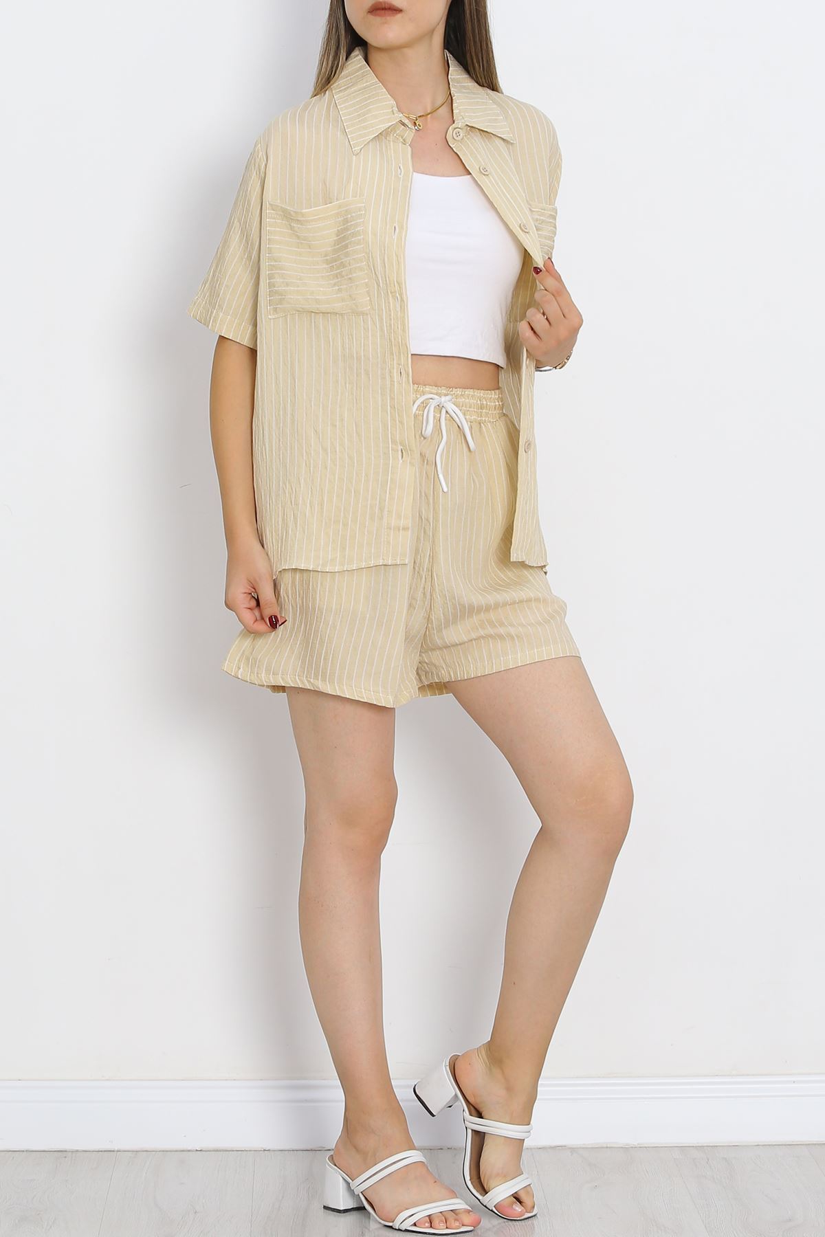 Oversize Shorts Set Beige - 18943.1247.