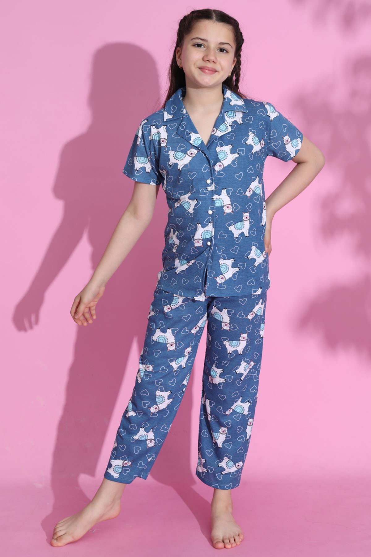 4-13 Age Children's Pajama Set Dark Blue - 403.1287.