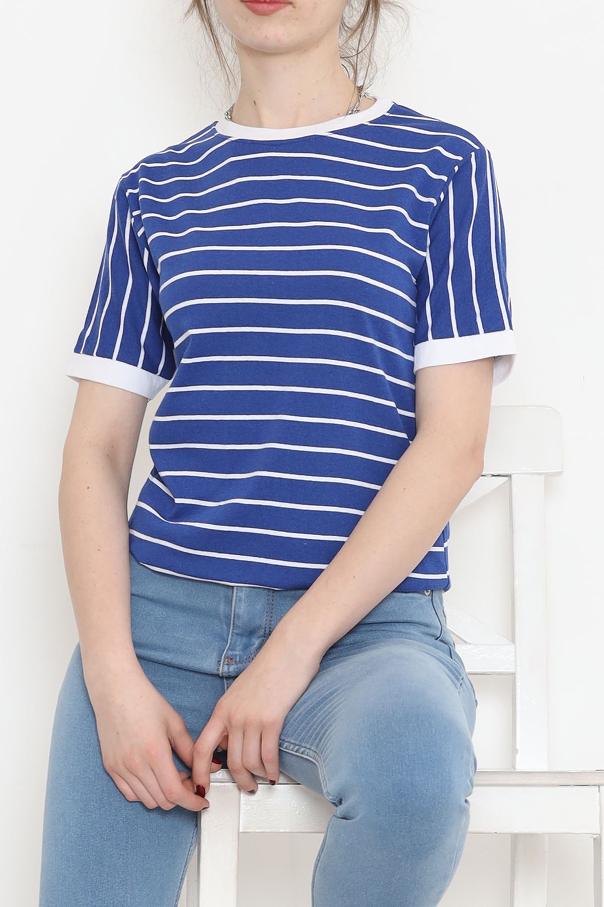 Striped Suprem T-shirt Sakswhite - 15919.1567.