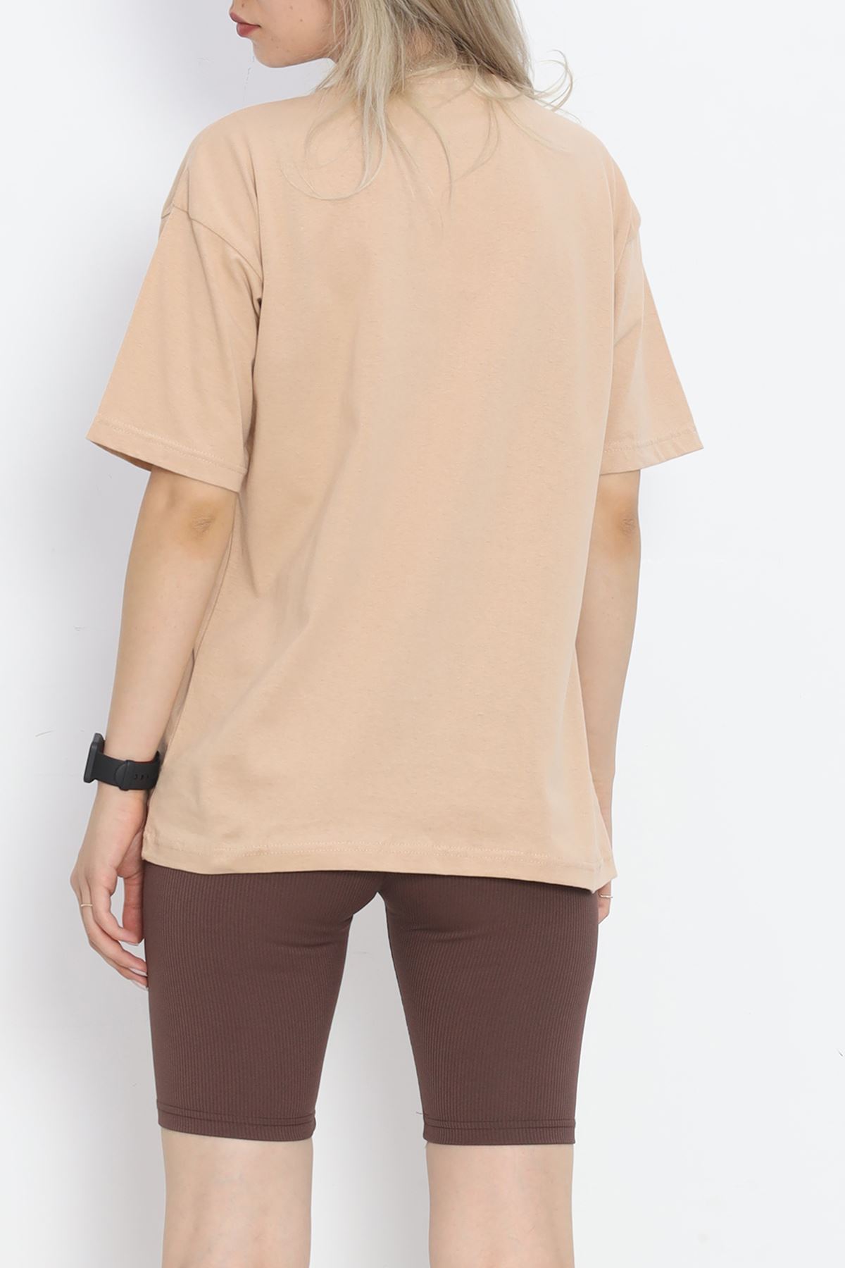 Printed Crew Neck T-shirt Mink - 16520.1567.