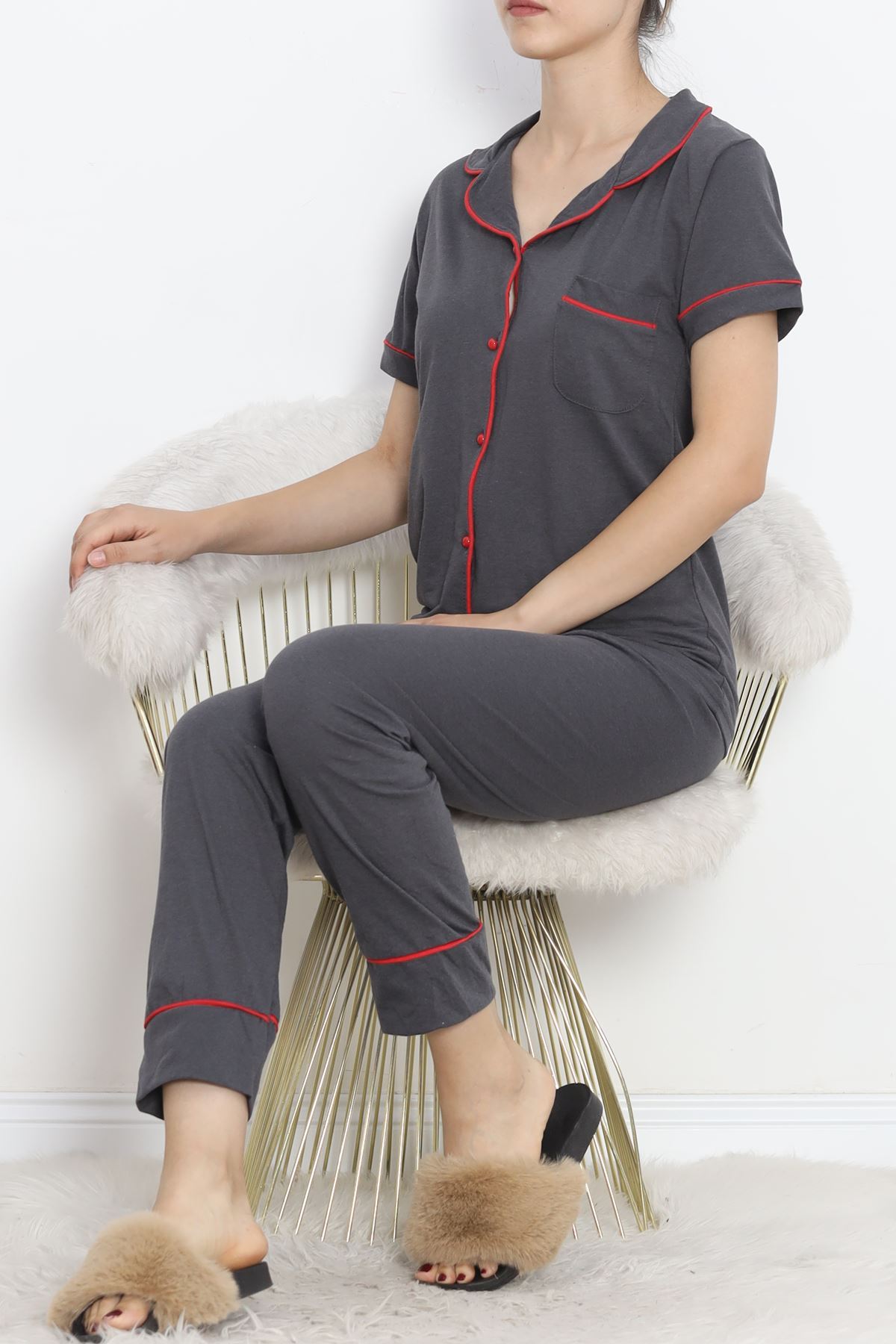 Pajama Set with Front Pockets Smoky Red - 11404.1048.