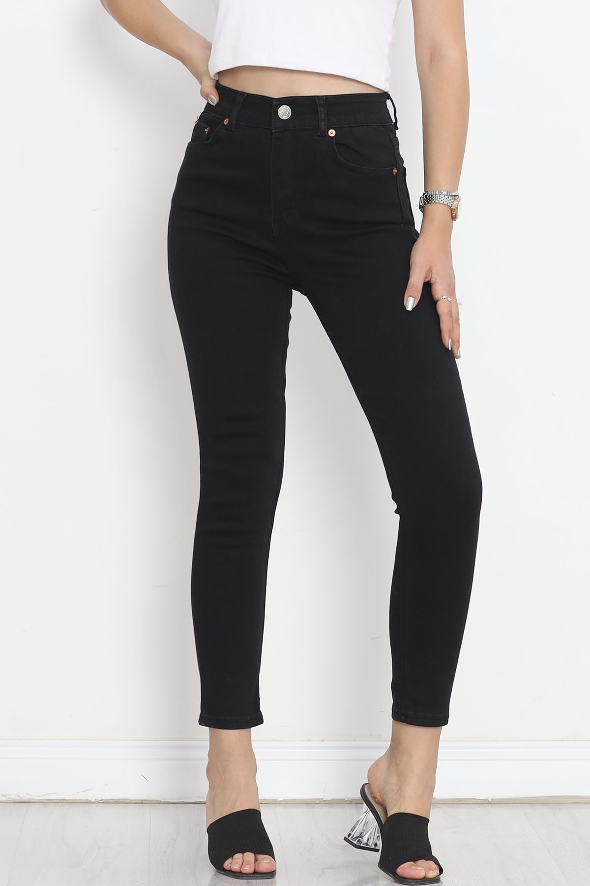 Narrow Leg Lycra Jeans Black1 - 18683.1431.