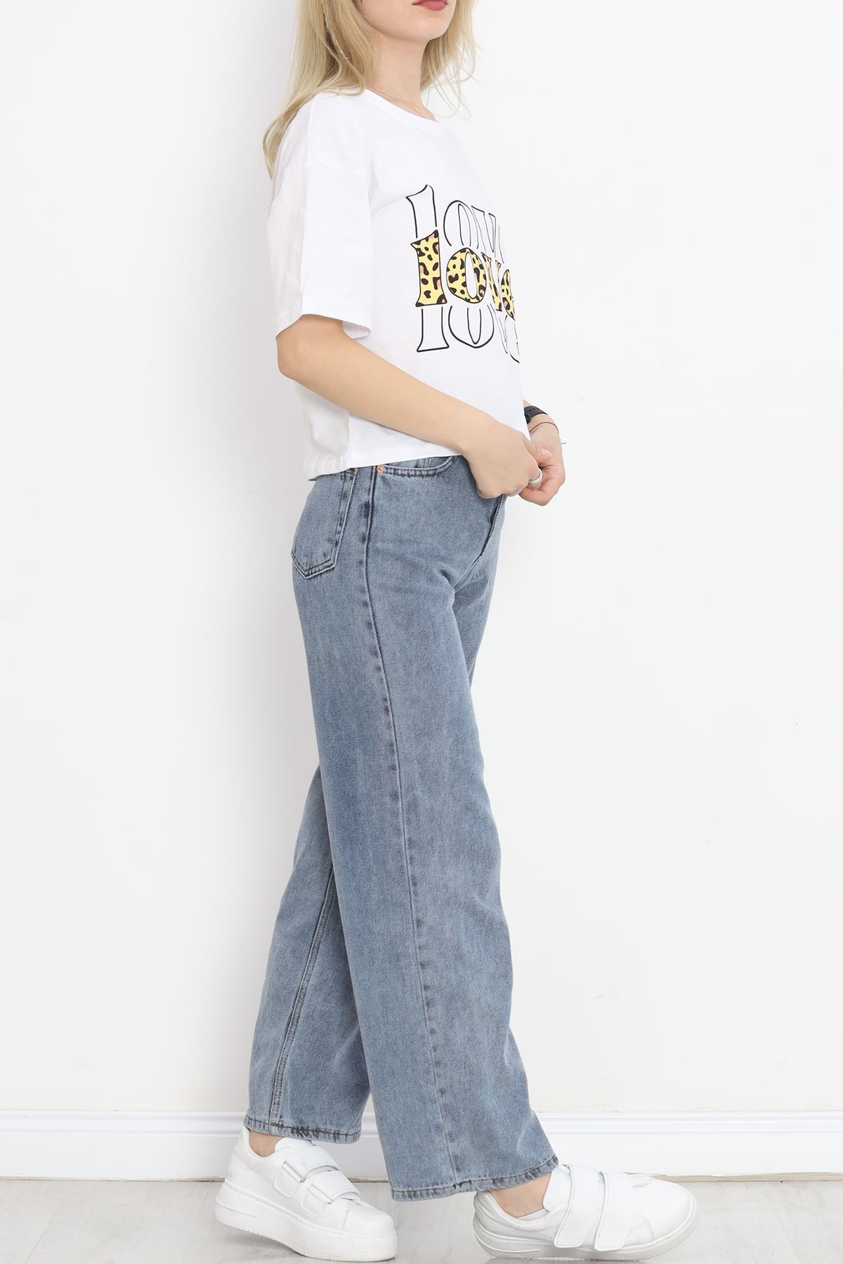 Printed Crop T-shirt White - 16483.1567.