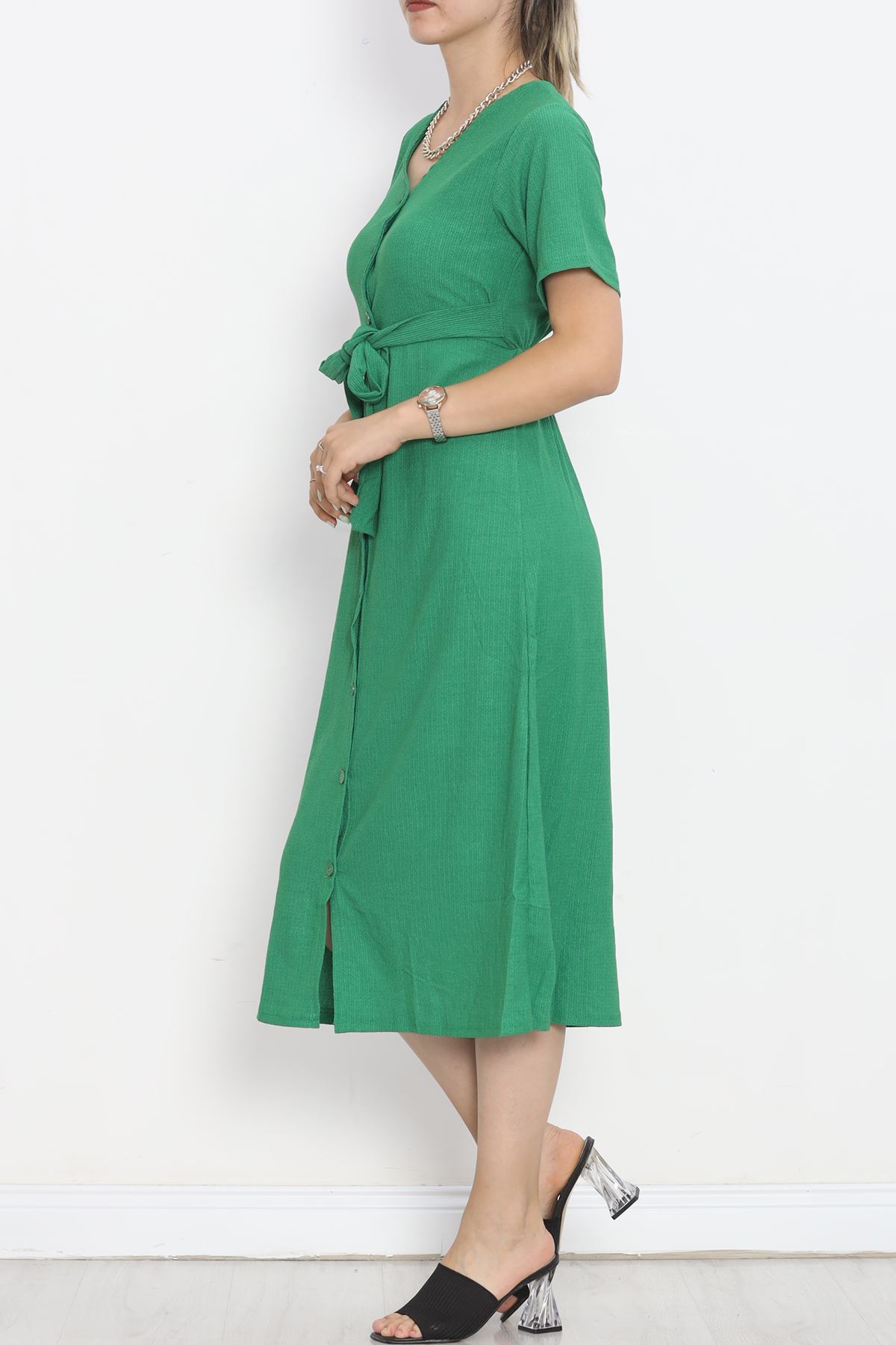 Button Front Dress Green - 12181.1254.