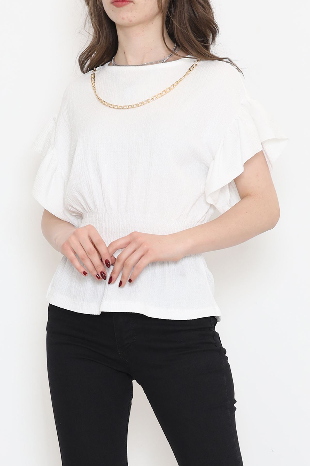 Collar Chain Blouse White - 2493.555.