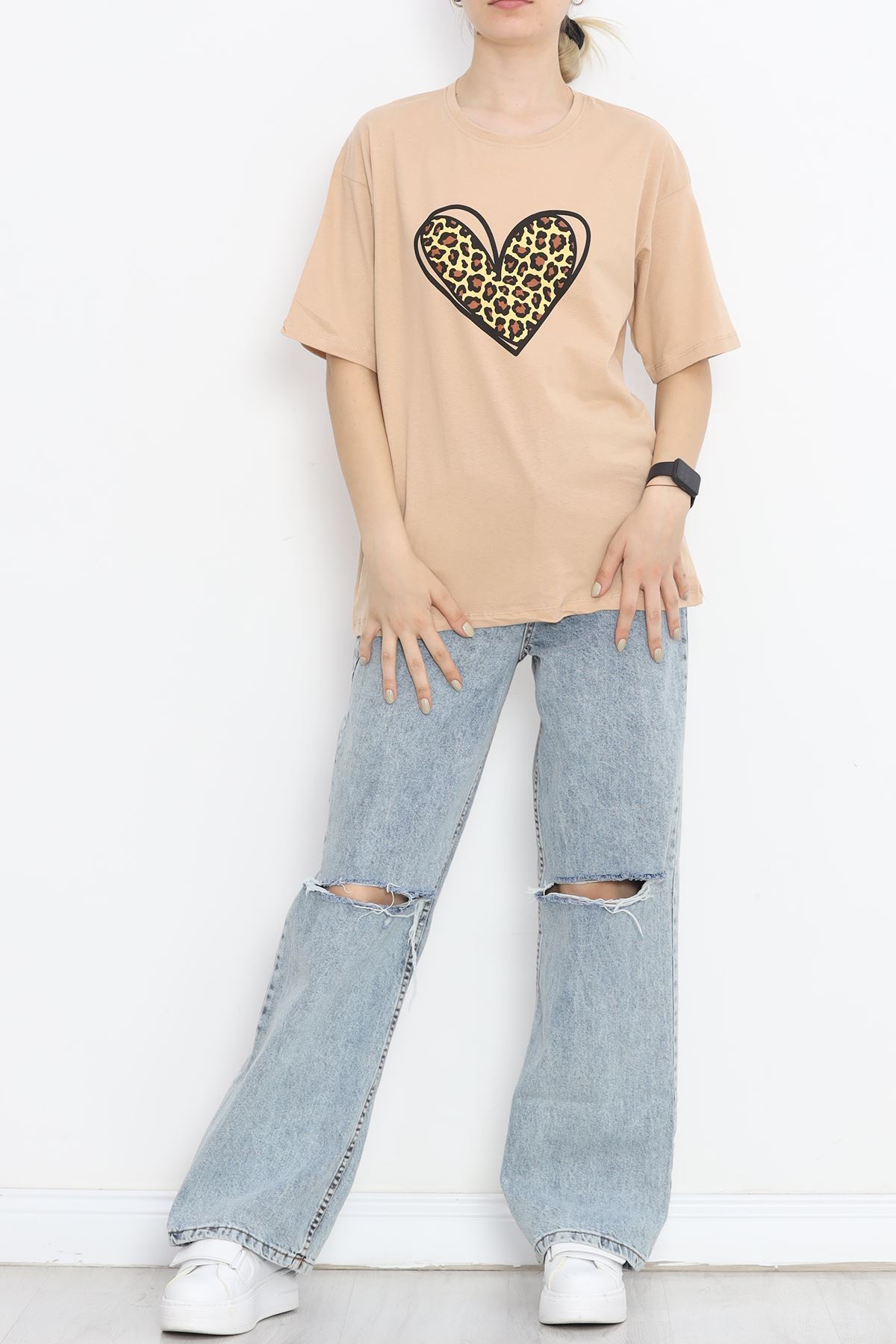 Printed Crew Neck T-shirt Mink - 16509.1567.