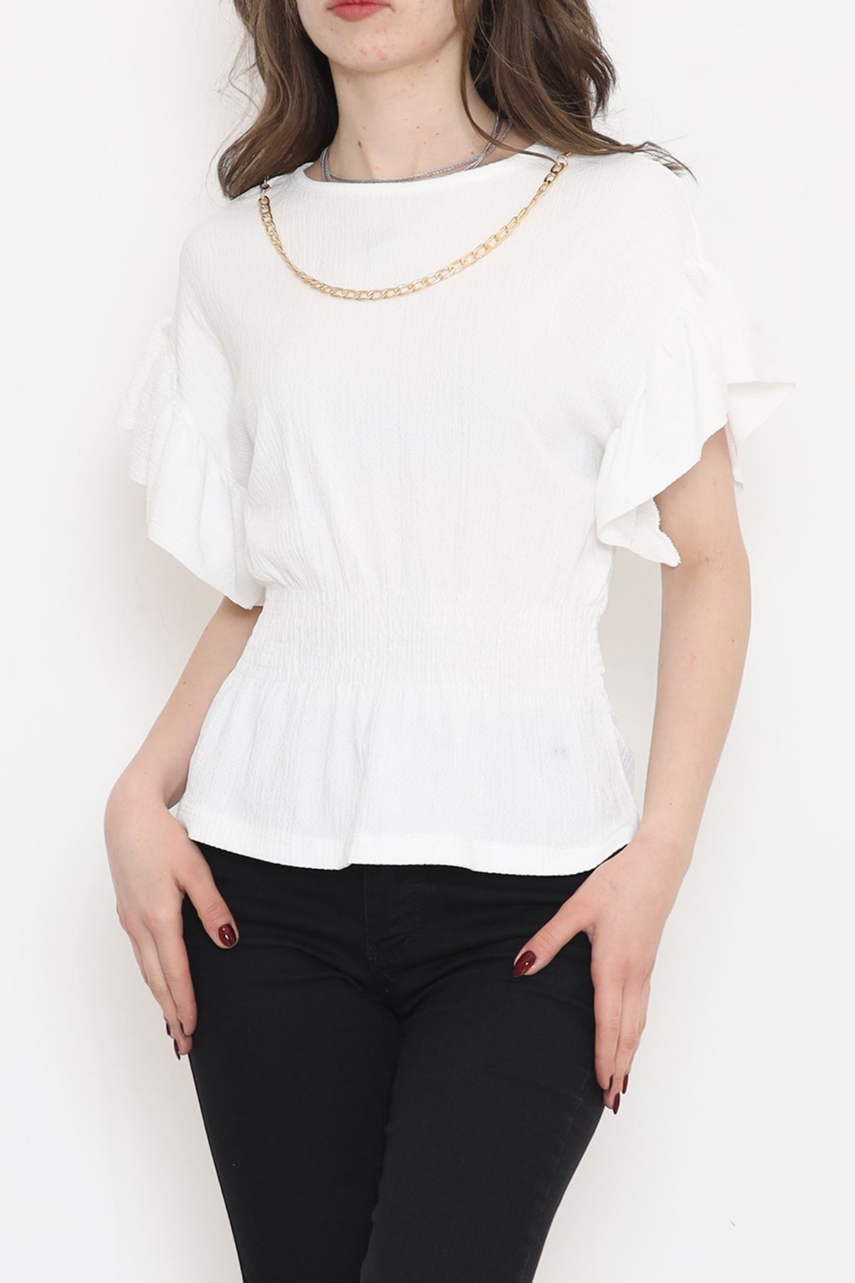 Collar Chain Blouse White - 2493.555.