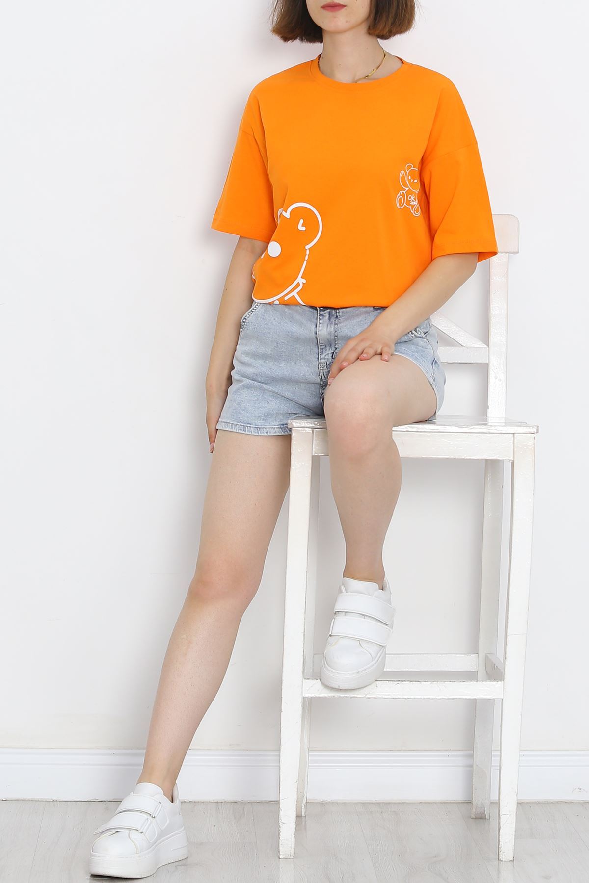 Printed Oversize T-Shirt Orange - 16502.1567.