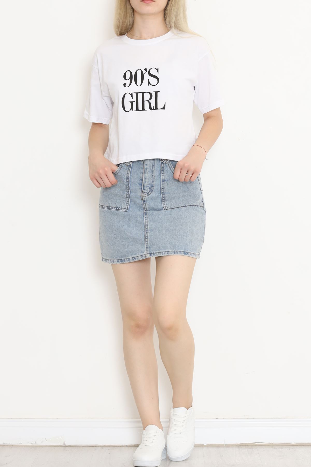 Printed Crop T-shirt White - 16482.1567.