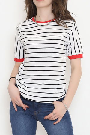 Striped Suprem T-shirt WhiteRed - 15919.1567.