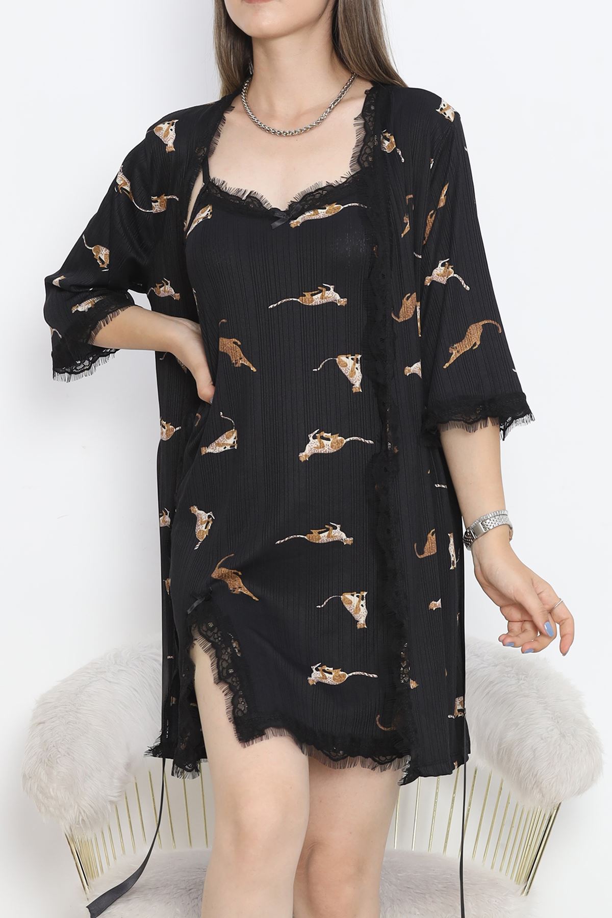 Printed Pegasus Pajama Set Night Black - 747.1287.