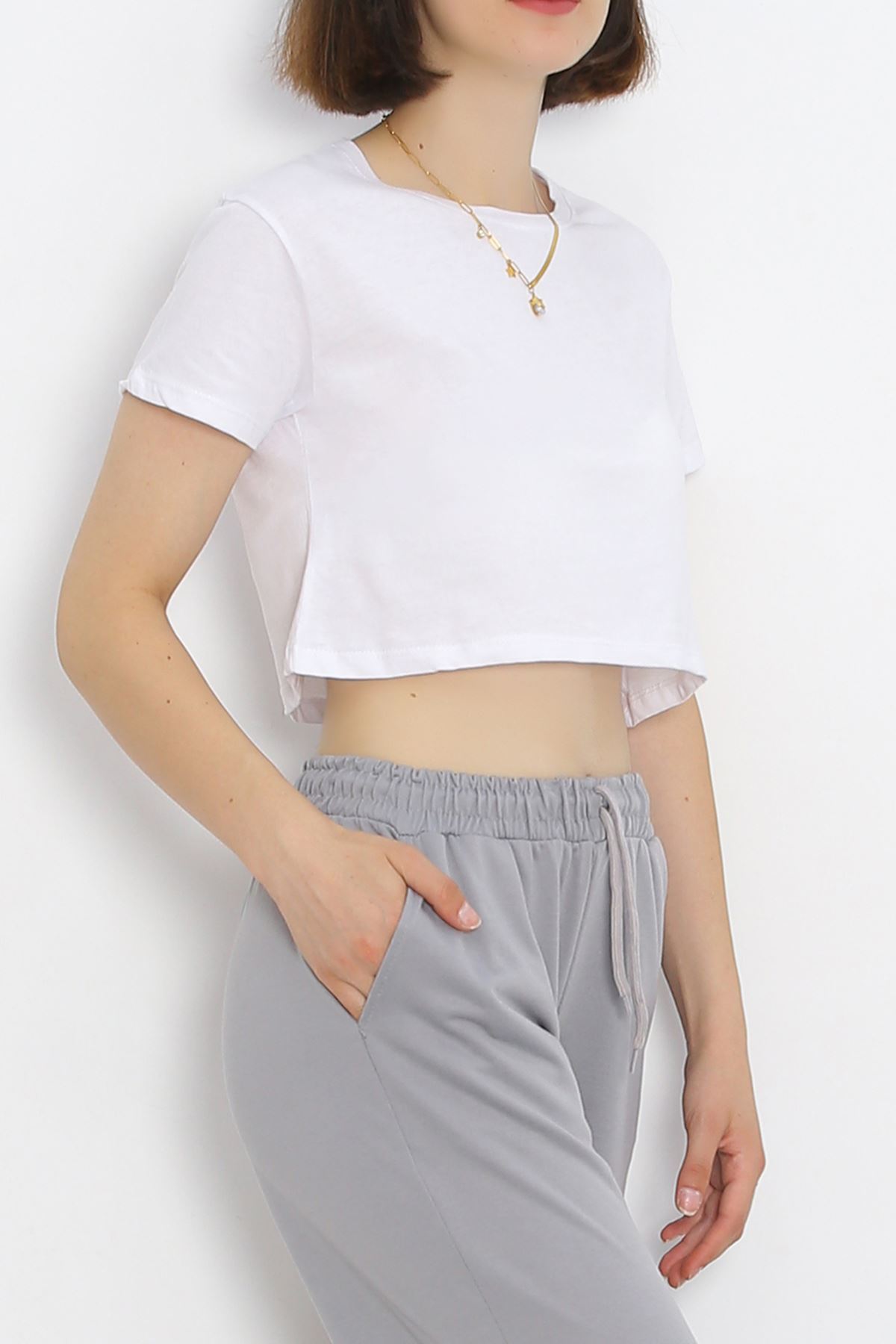 Crew Neck Crop T-shirt White - 18962.1247.