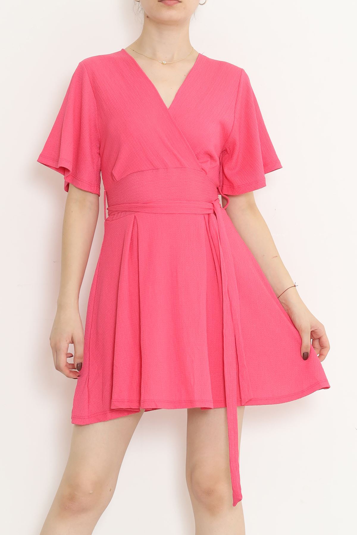 Zippered Belted Dress Fuchsia - 948.1247.