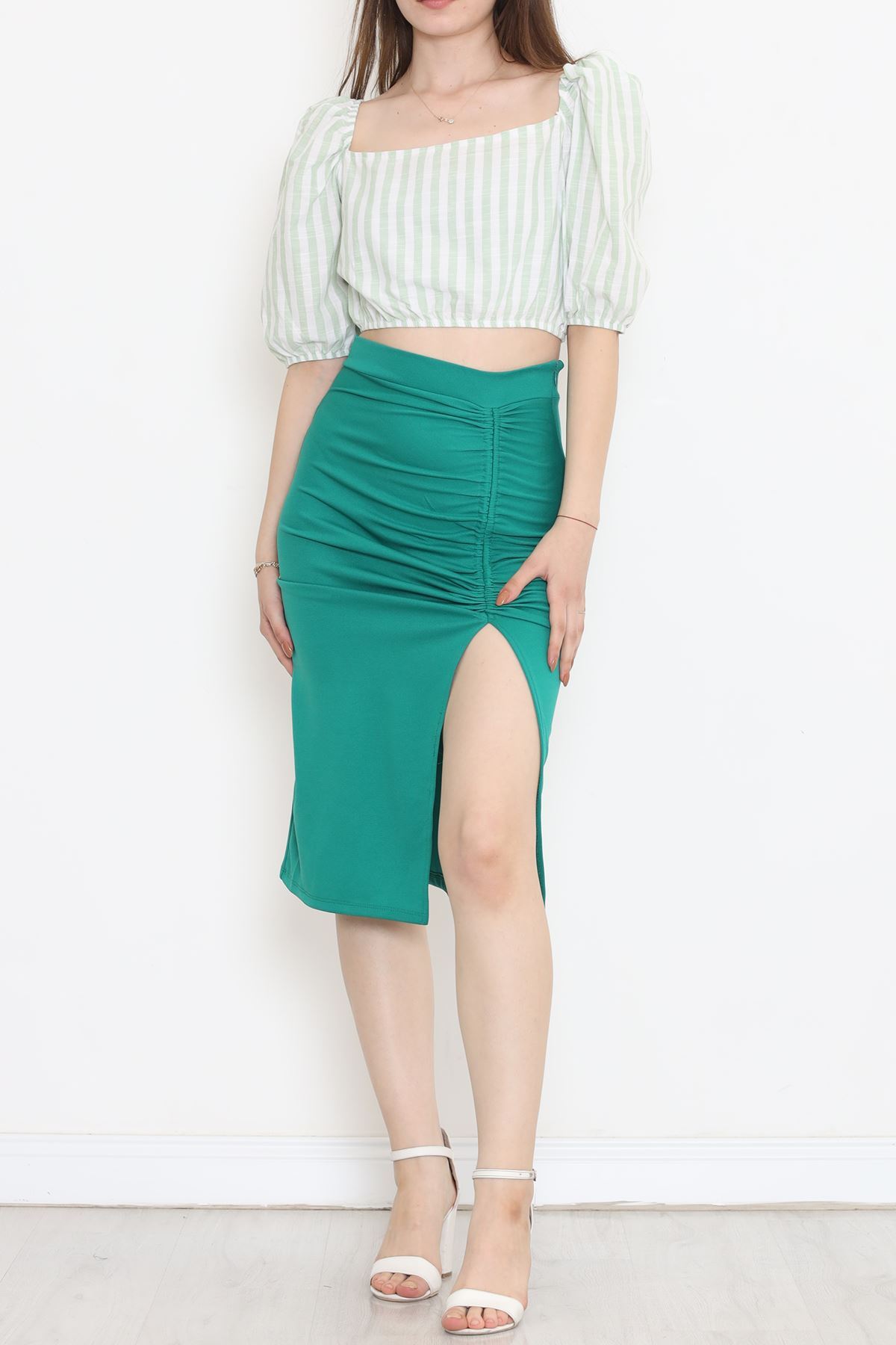 Shirred Skirt Green - 12600.631.