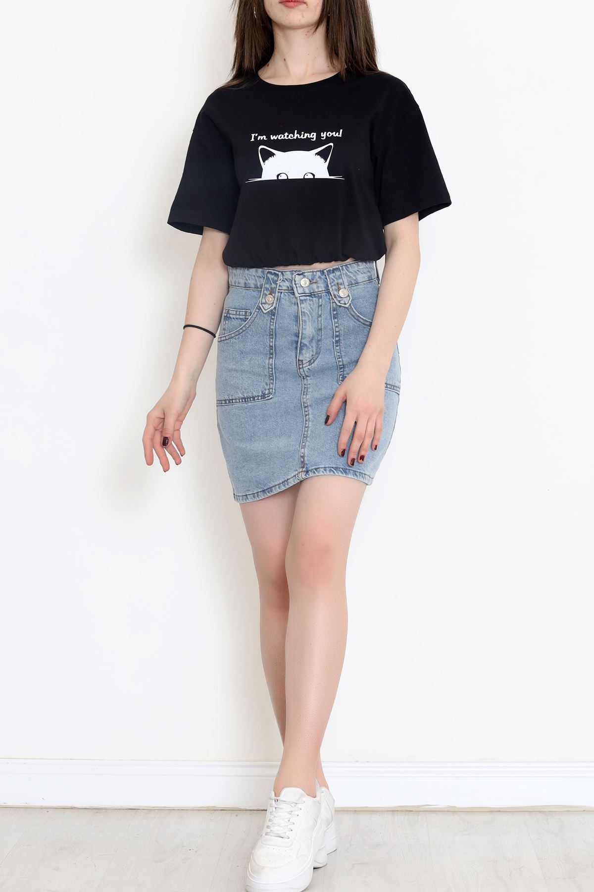 T-shirt with elastic waistband Black - 16542.1567.