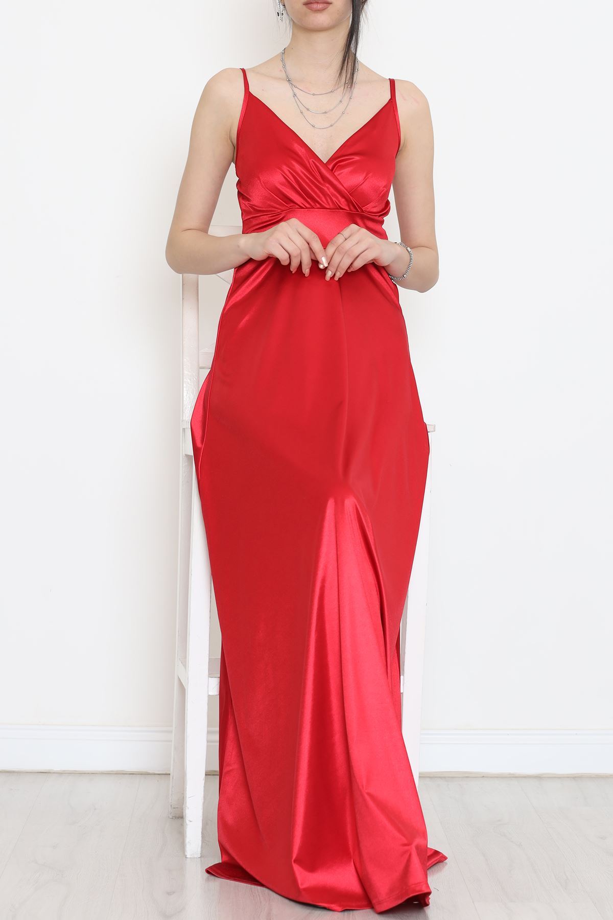 Satin Dress with Straps Red - 582151.1592.