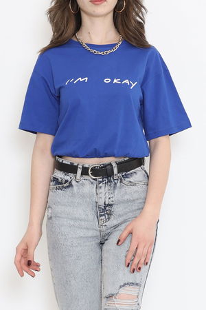 Crop T-shirt with elastic waist - Saks - 16550.1567.