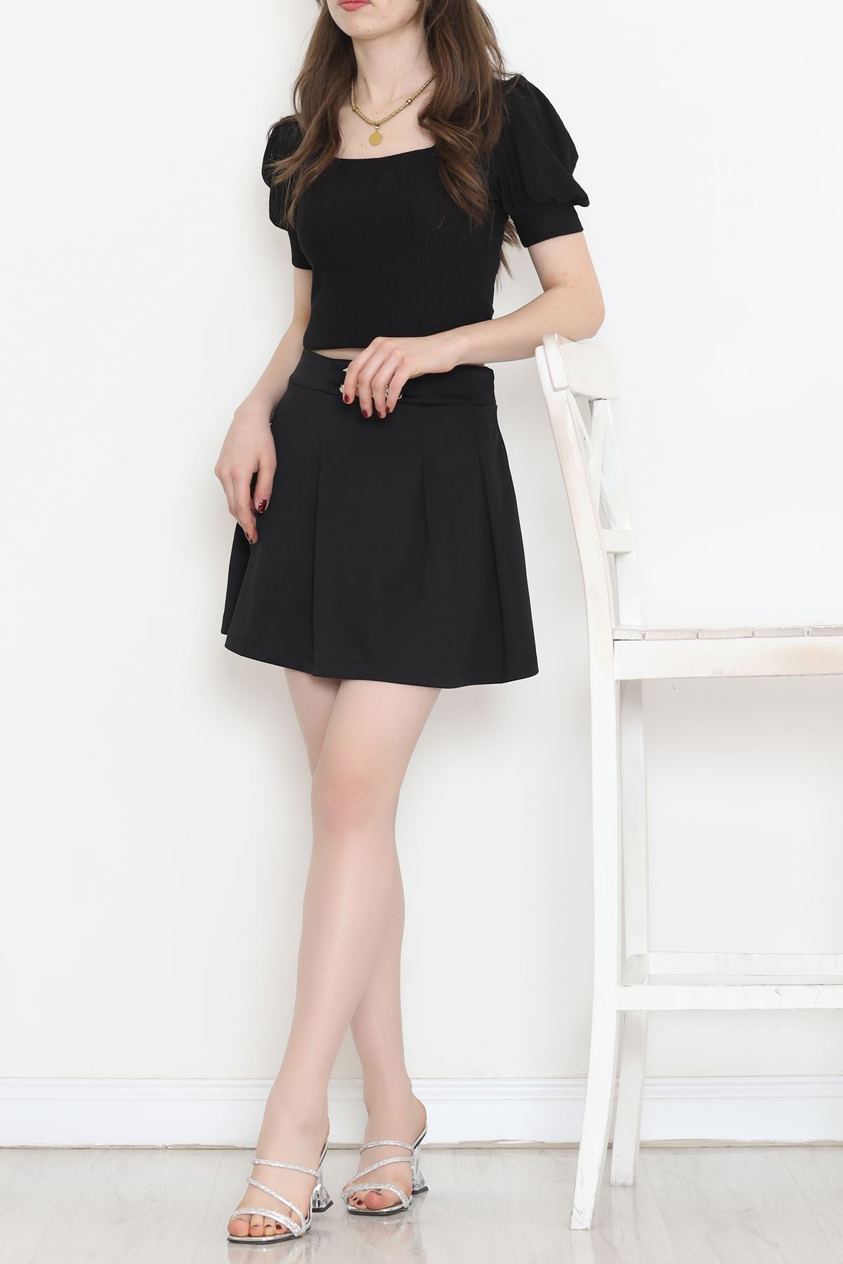 Mini Skirt with Belt Black - 16676.631.