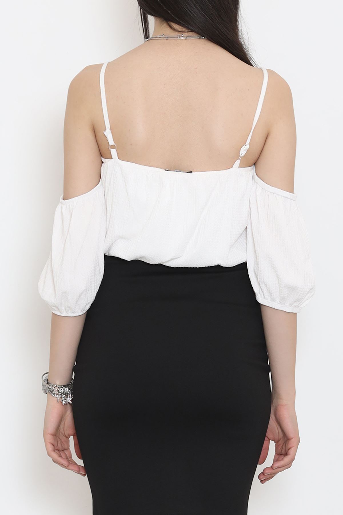 Strappy Burgundy Blouse White - 12593.631.