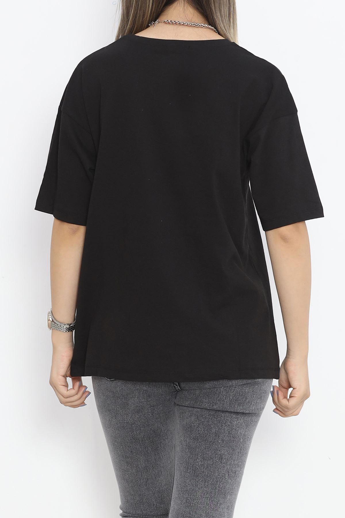 Printed Crew Neck T-shirt Black - 16518.1567.