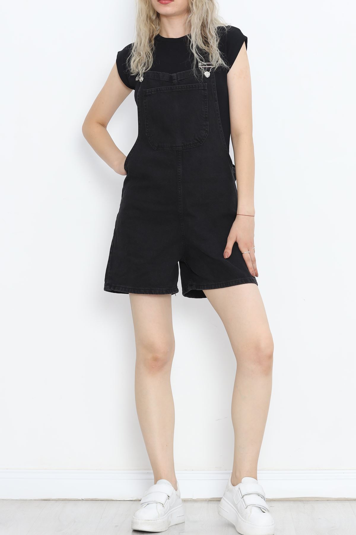 Denim Salopet with Shorts Dark Smoked - 15146.1184.