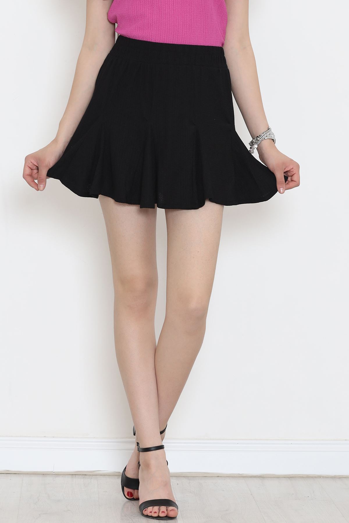 Bürümcük Skirt with Elastic Waist Black - 12576.631.