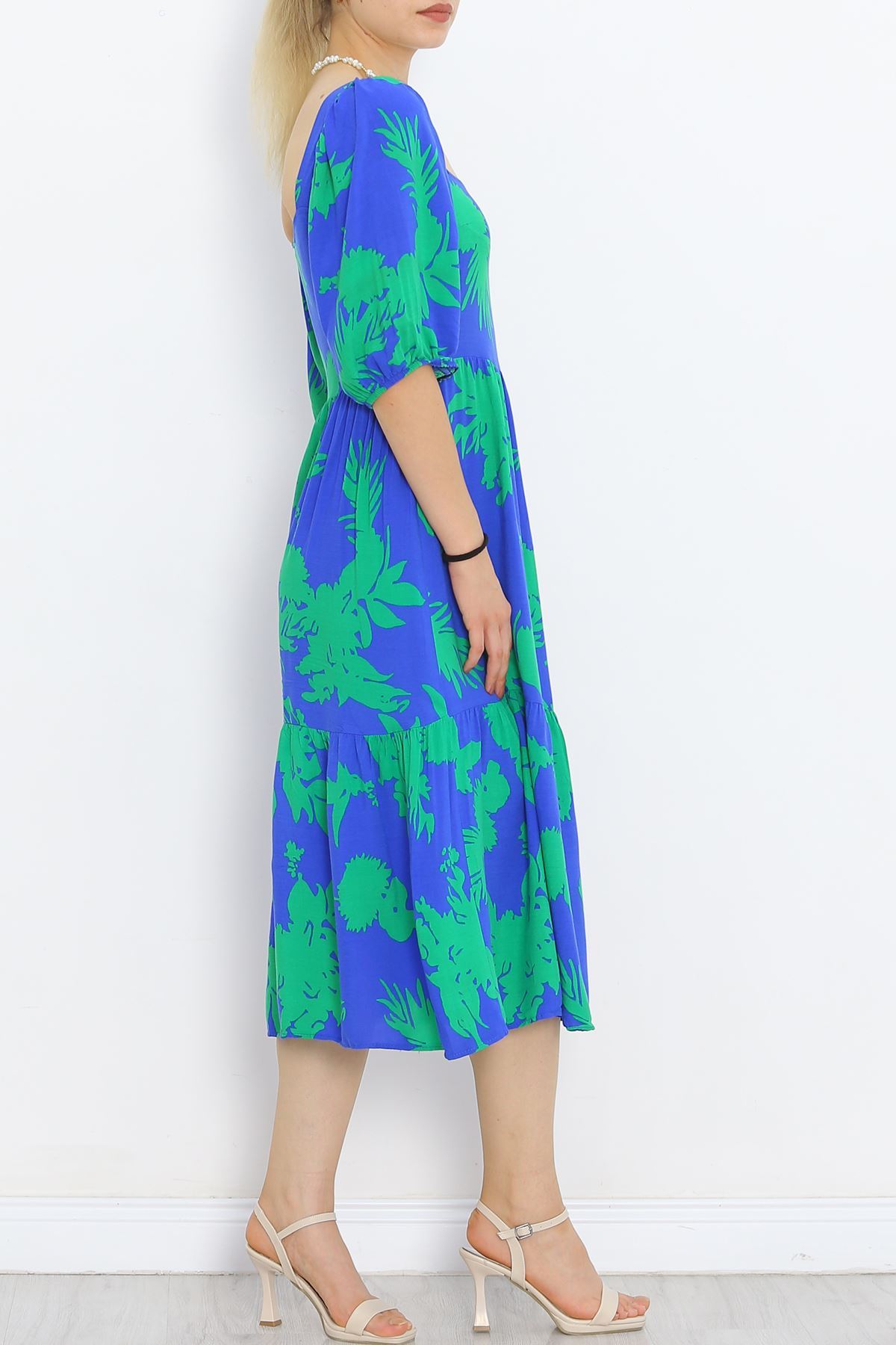 Square Neck Dress Saksy Green - 958.1247.