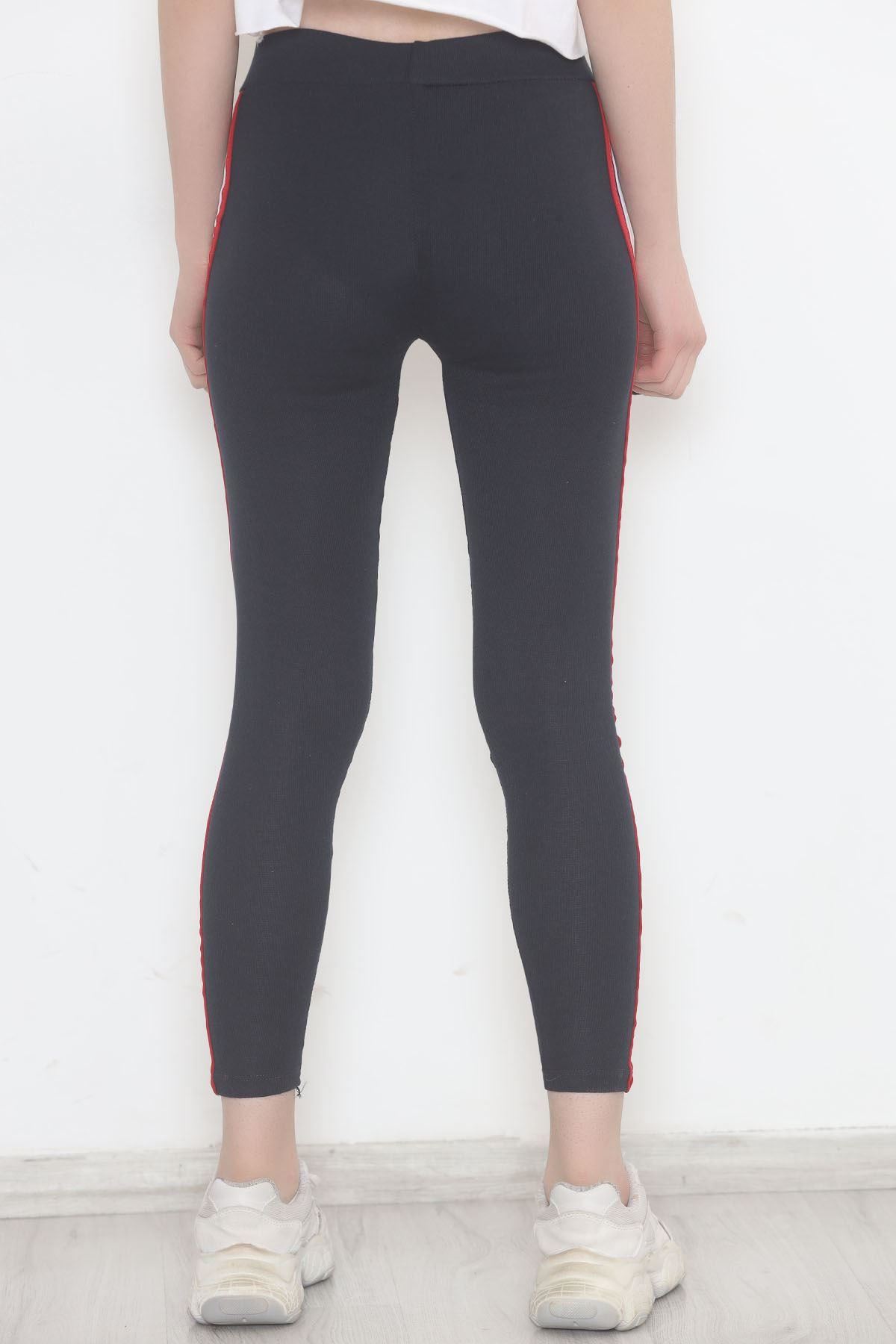 Double Stripe Ribbed Leggings Navy Red - 9948.1567.