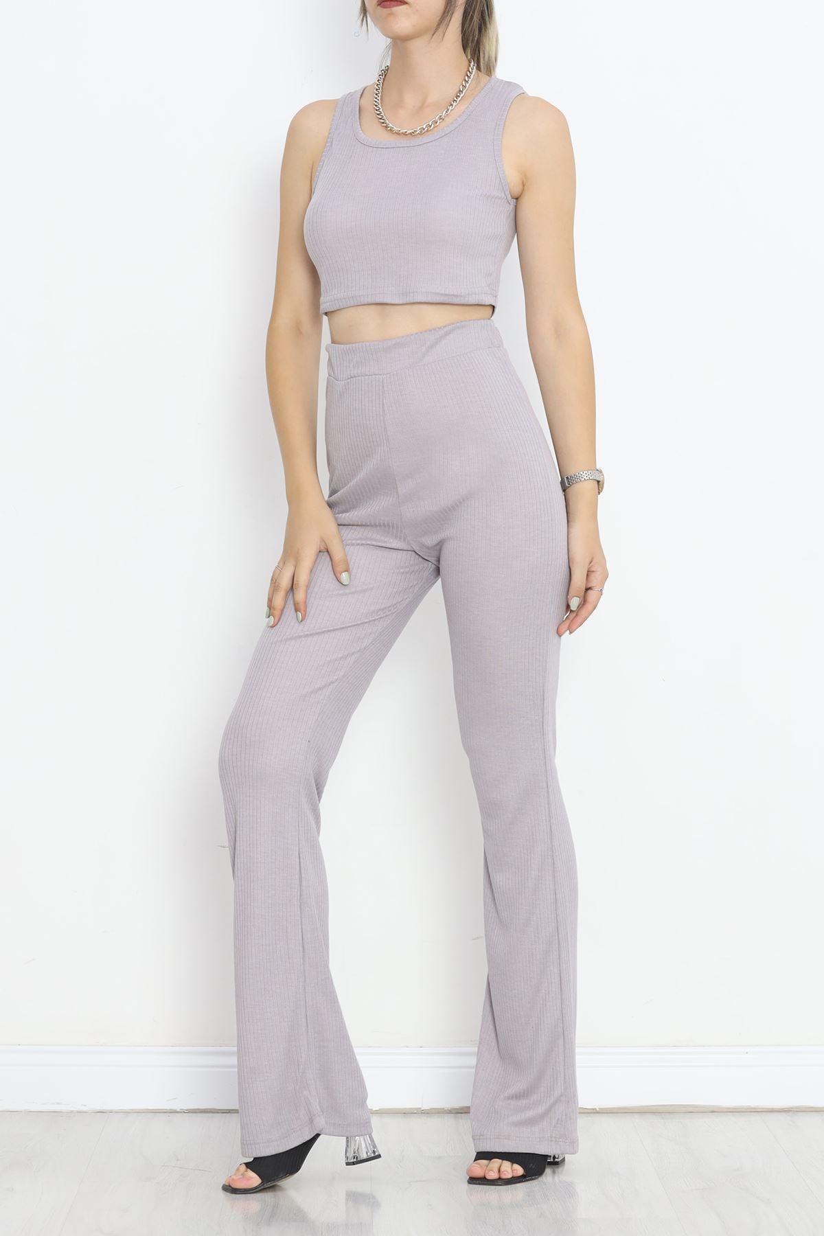 Fitted Bustier Suit Gray - 950.1287.