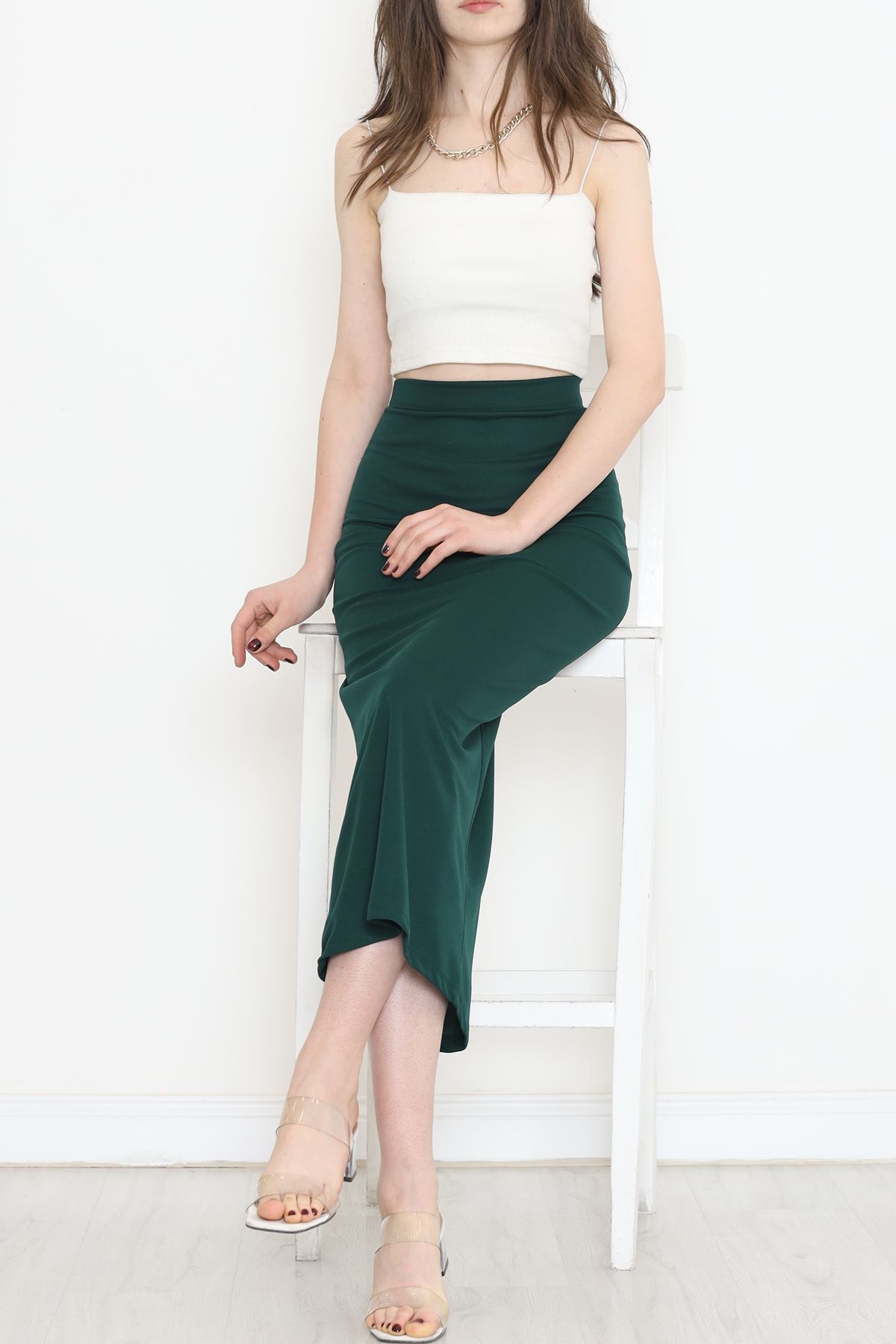 Scuba Fabric Pencil Skirt Emerald - 20253.1778.