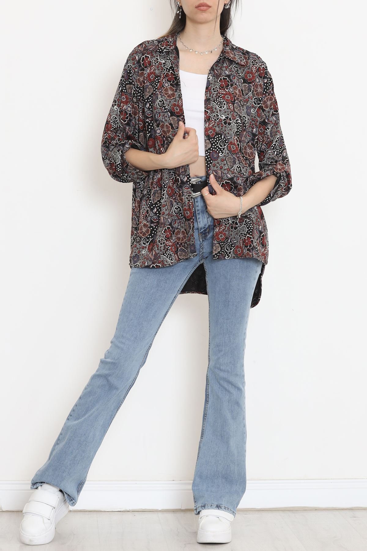 Viscose Patterned Shirt Black-Brown2 - 17112.701.