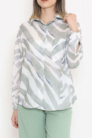 Voile Patterned Shirt Mint - 989.1247.