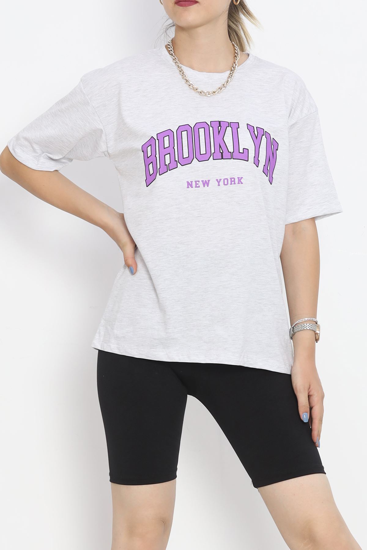 Printed Crew Neck T-Shirt Gray - 16512.1567.