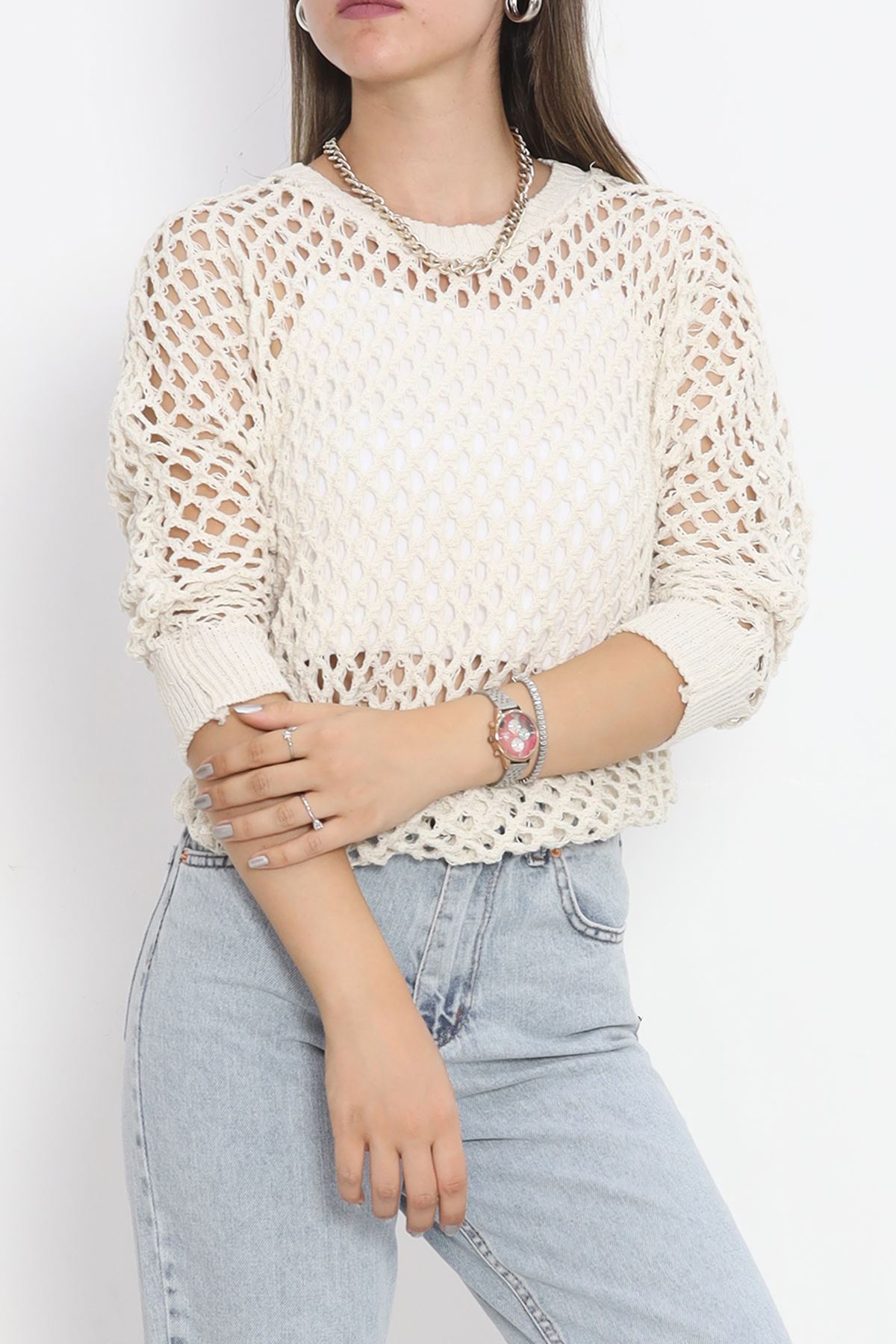 Perforated Sweater Cream - 18835.1247.