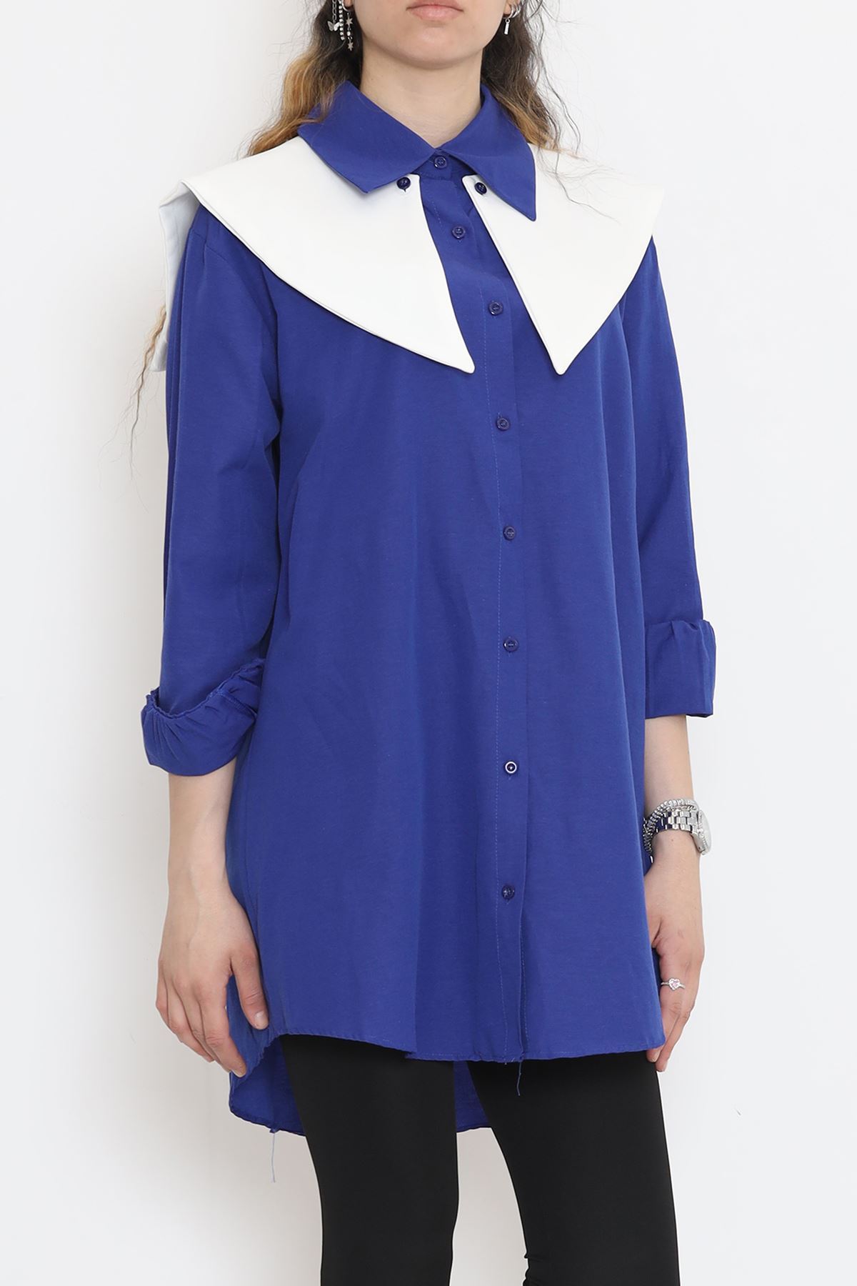 Wide Collar Poplin Shirt Saks - 16718.255.