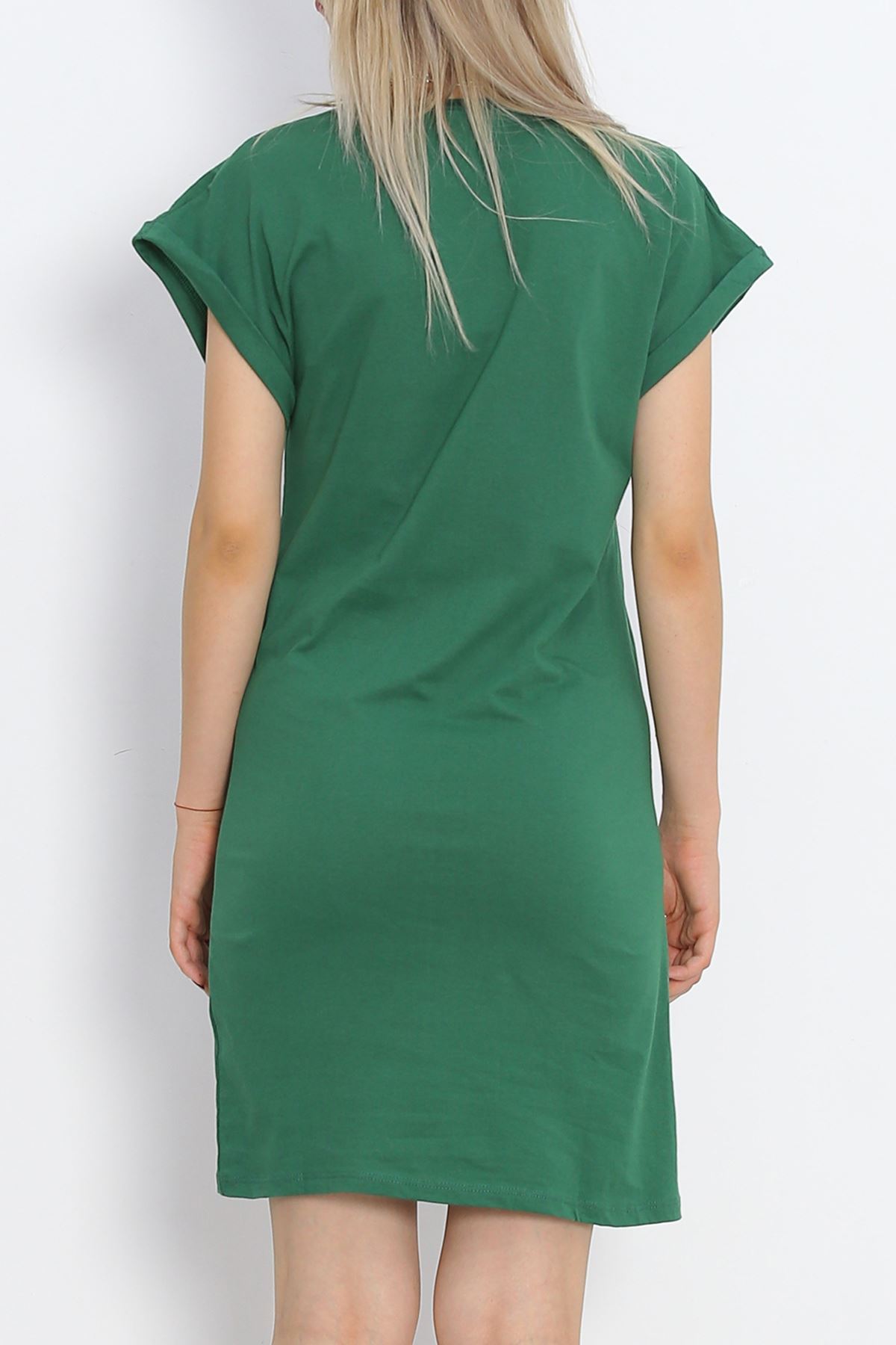 V Neck Suprem Dress Emerald - 15871.1567.