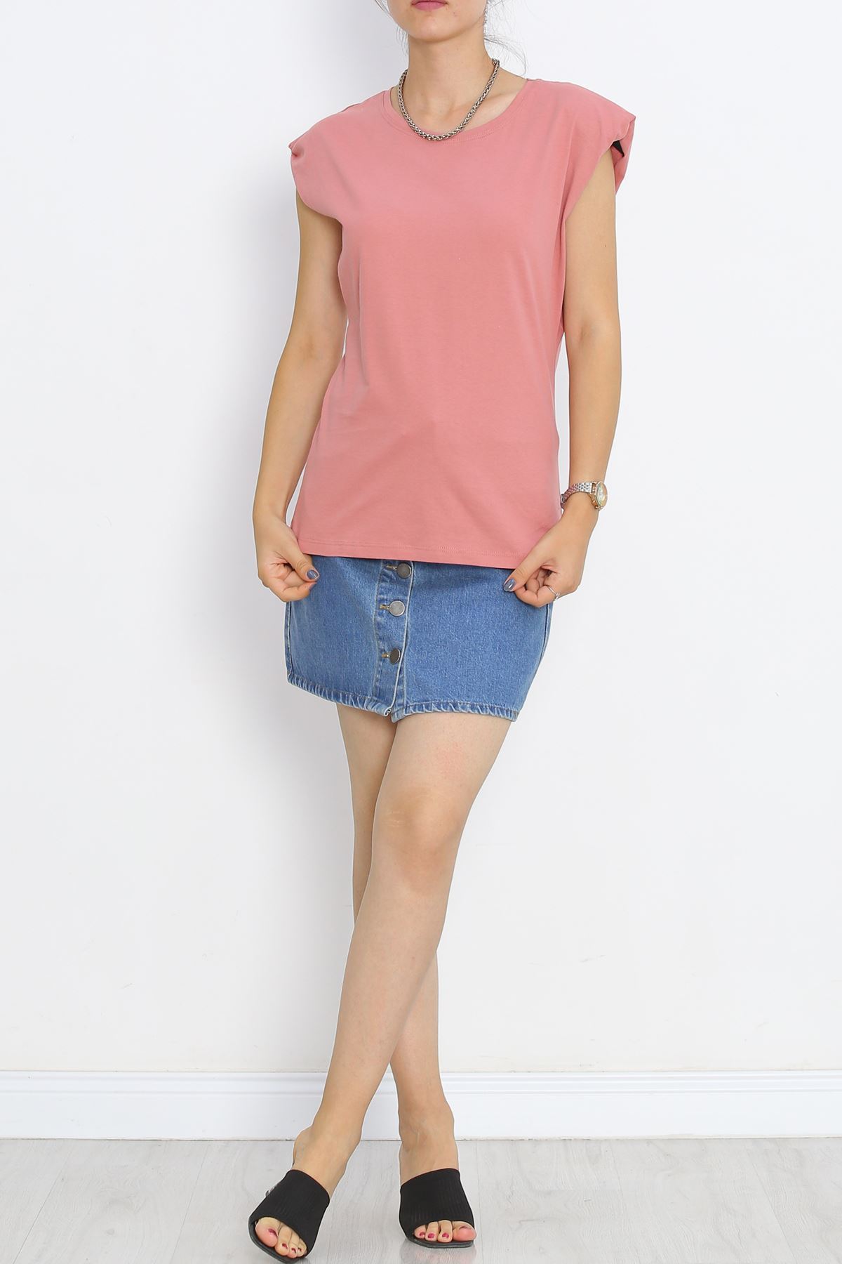 Sleeveless T-shirt Rose with Wadding - 15874.1567.