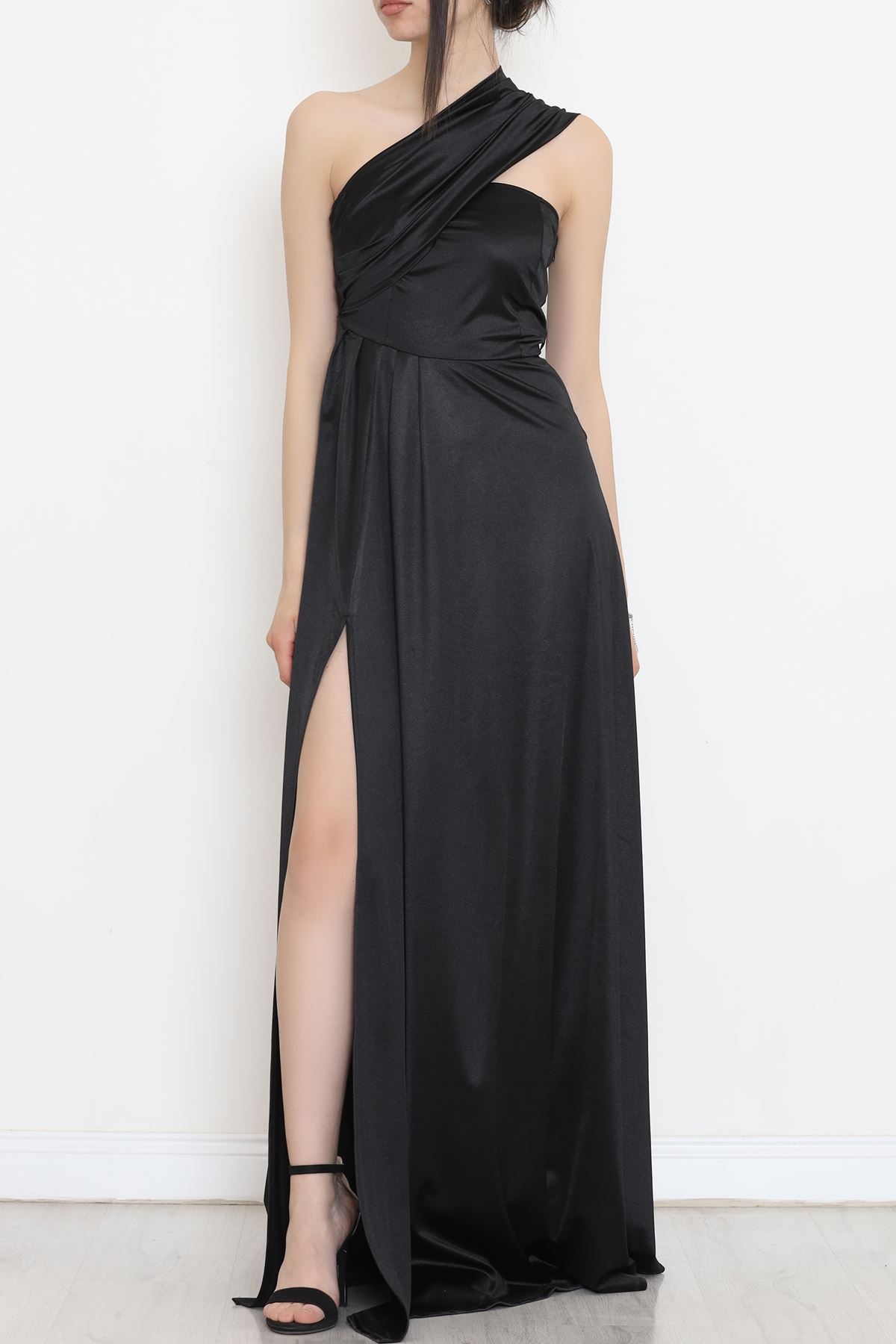 Long Satin Dress Black - 582227.1592.