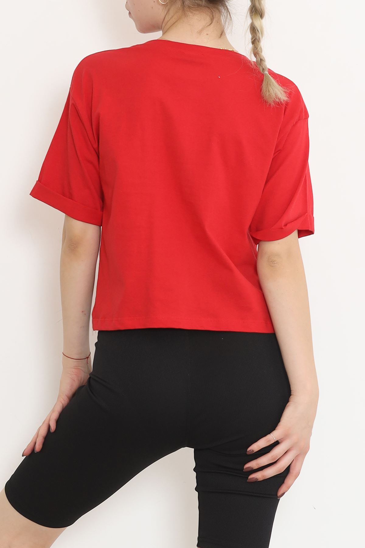 T-shirt with Pocket Slits Red - 41008.1567.