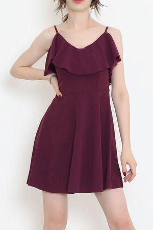 Crep Dress Purple with Straps - 581815.1592.