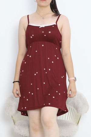 Printed Pegasus String Dress Dark Red - 913.1287.