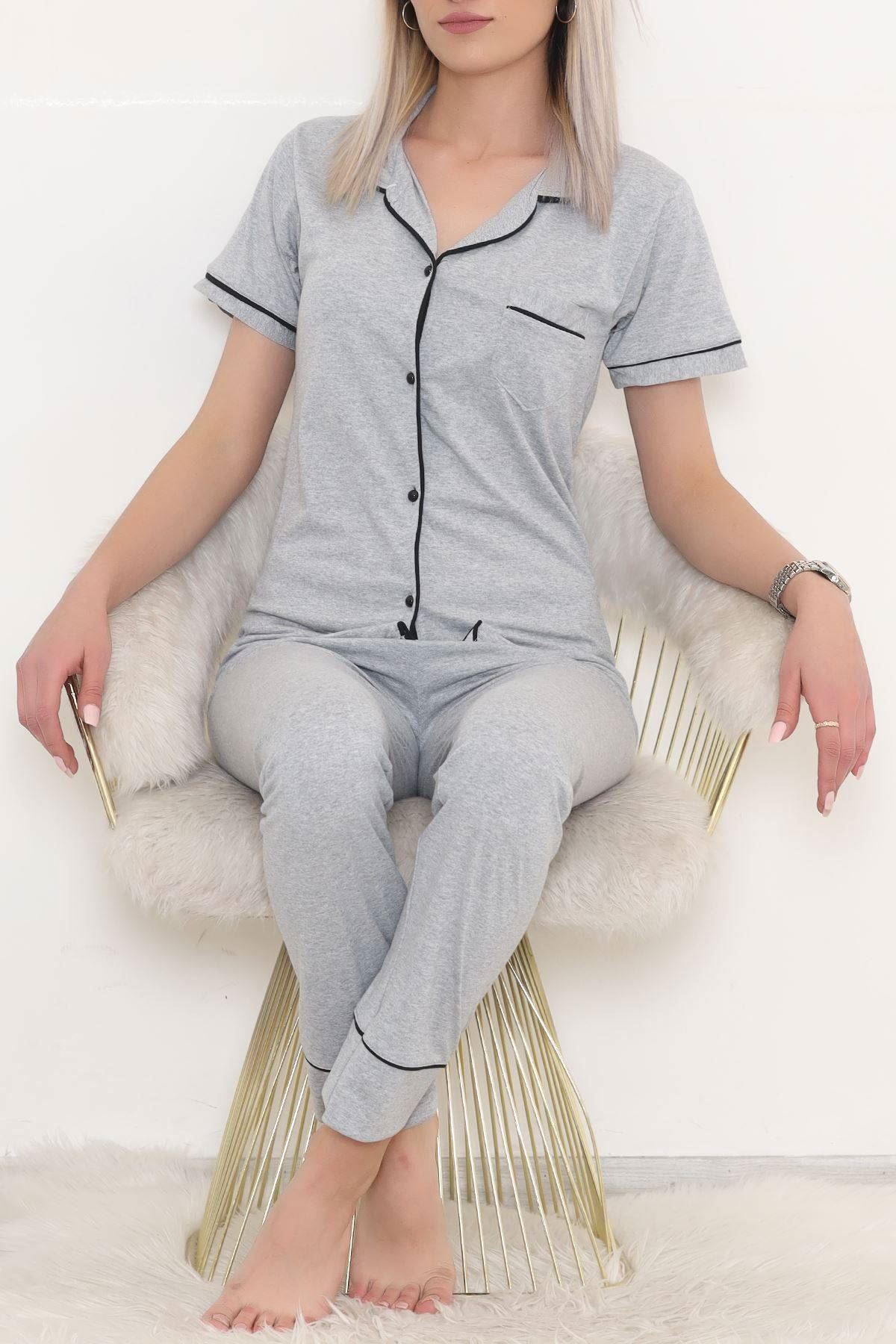 Pajama Set with Front Pocket Gray - 11404.1048.