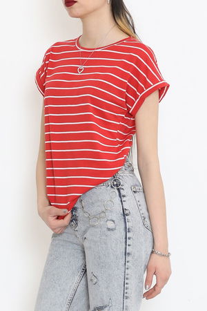 Single Jersey Striped Duplex T-Shirt Red - 15918.1567.