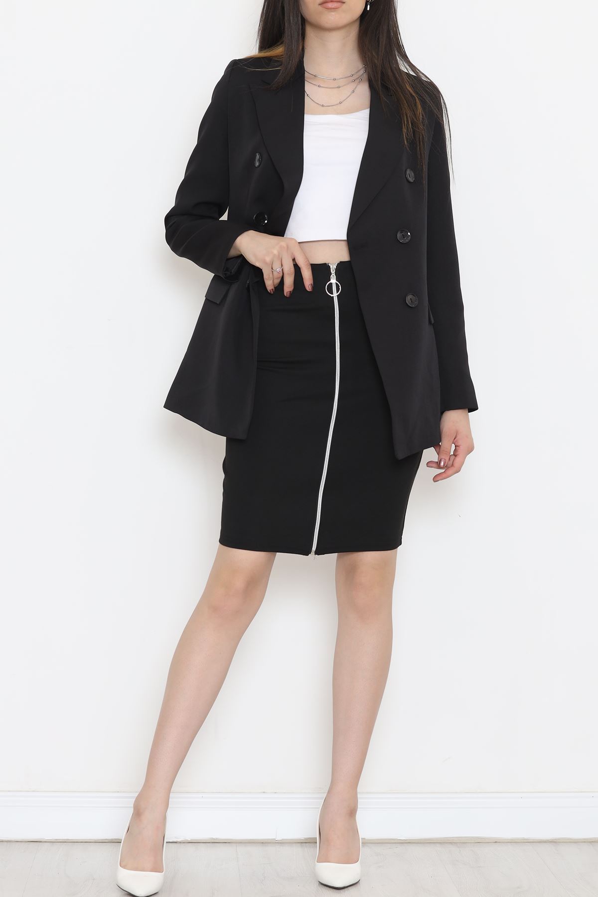 Buttoned Blazer Jacket Black - 354.1247.