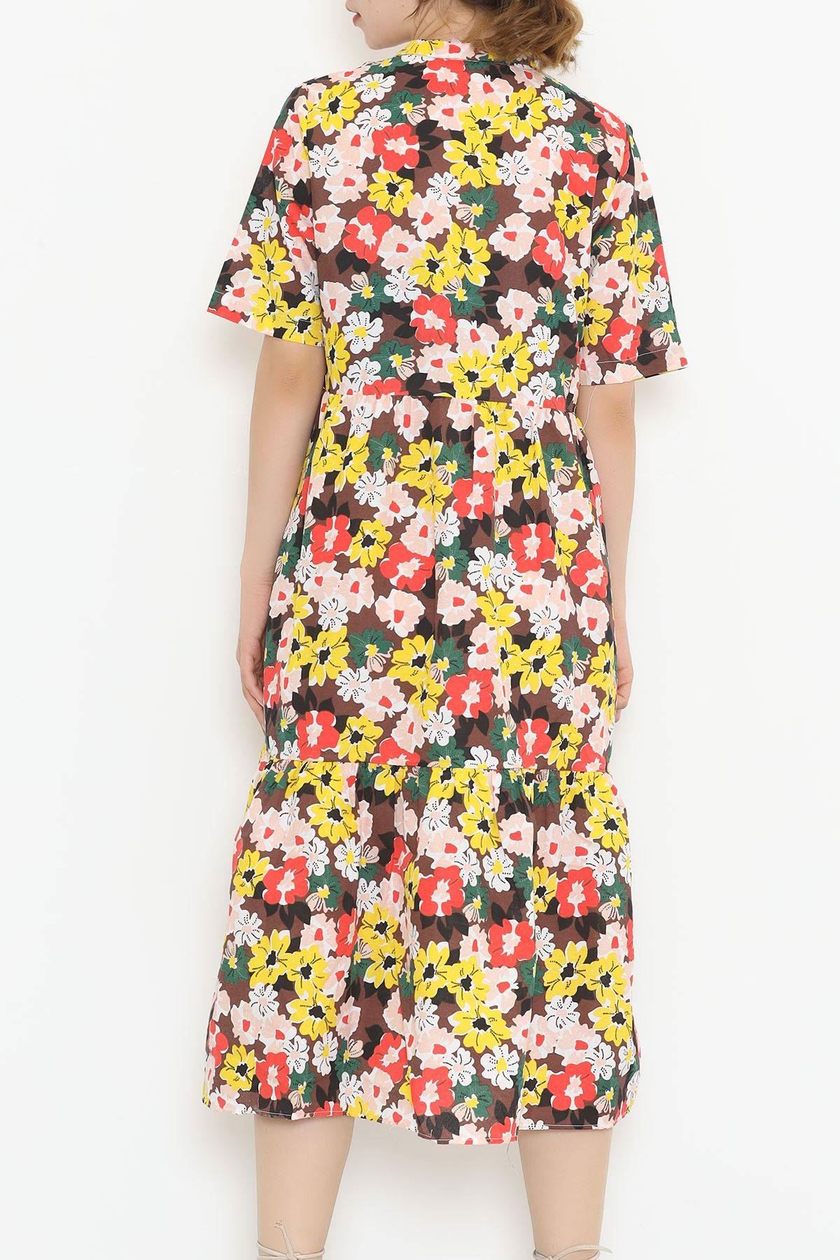 Judge Collar Dress Brown Floral - 11460.701.