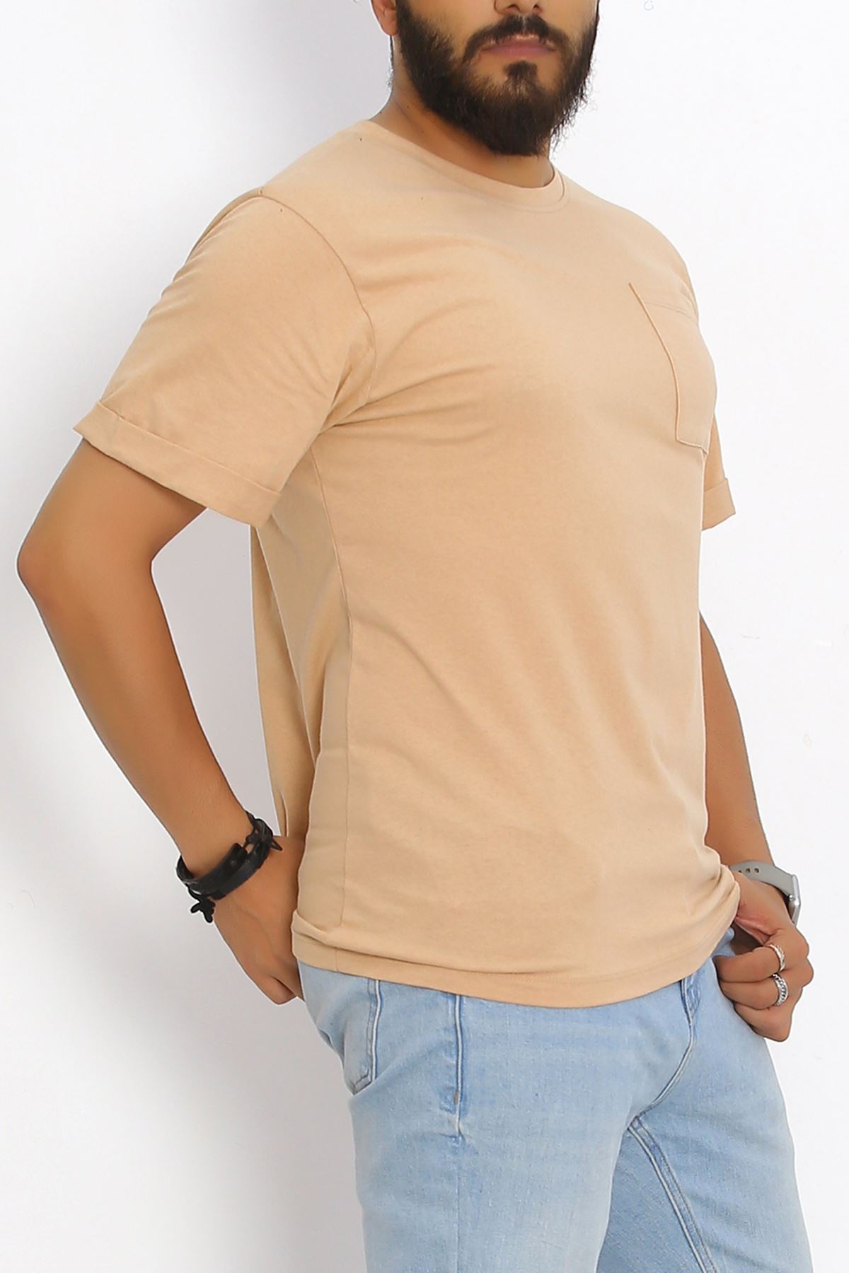 Men's T-shirt with Pockets Mink - 20029.1567.