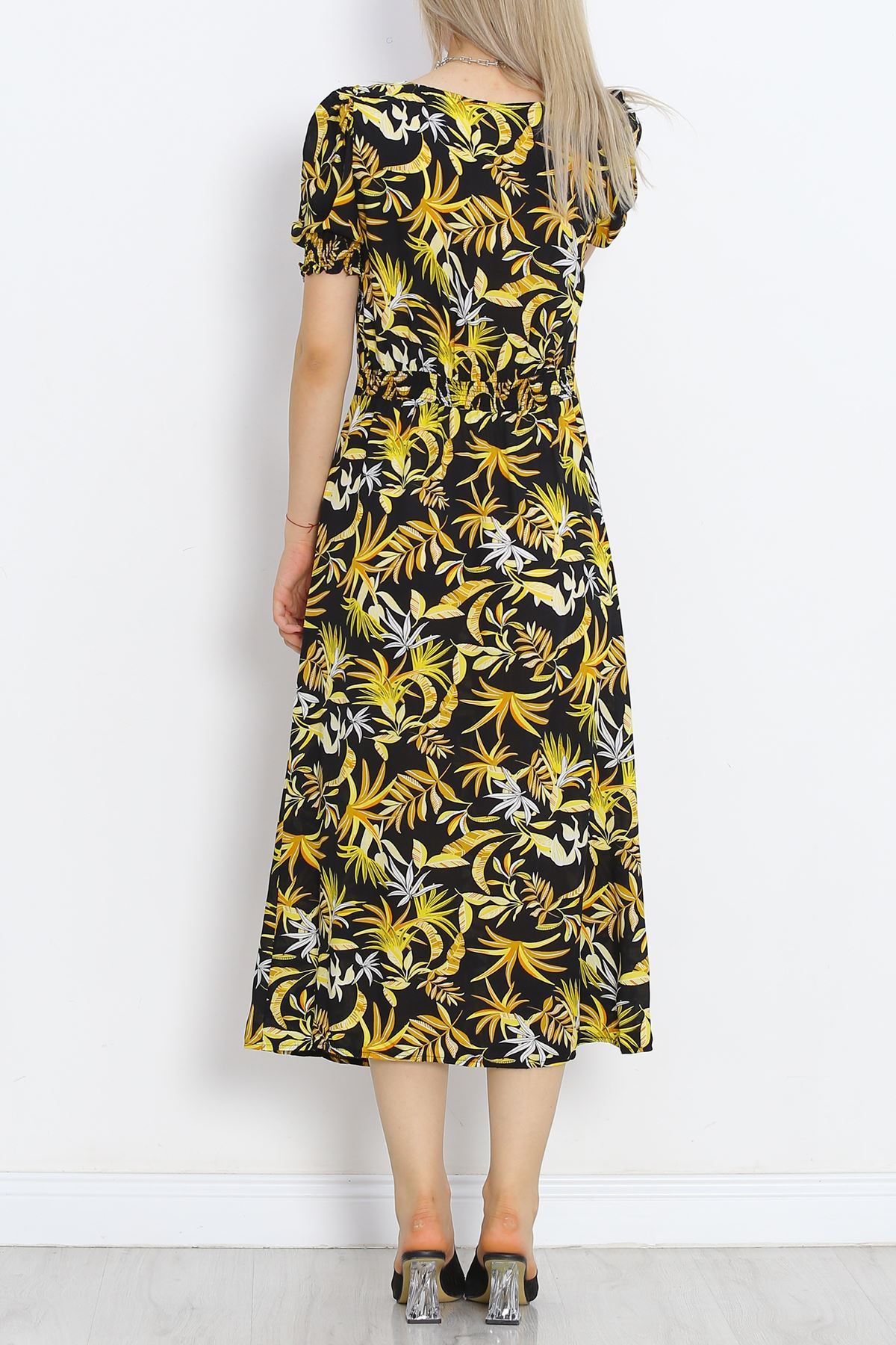 Kiss Collar Dress Yellow Floral - 696.1247.