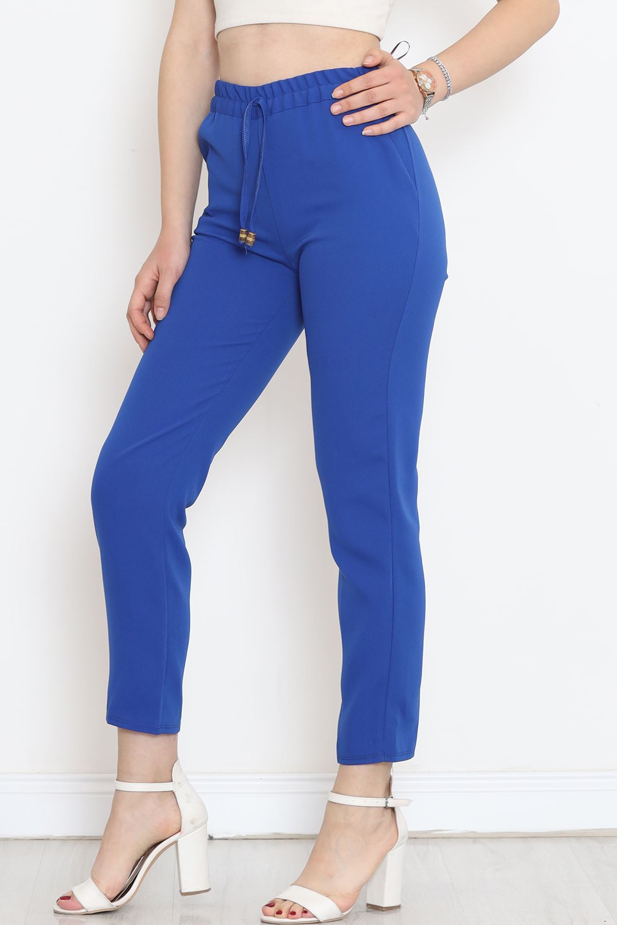 Crepe Lace-up Detailed Pants Saks - 152429.1778.