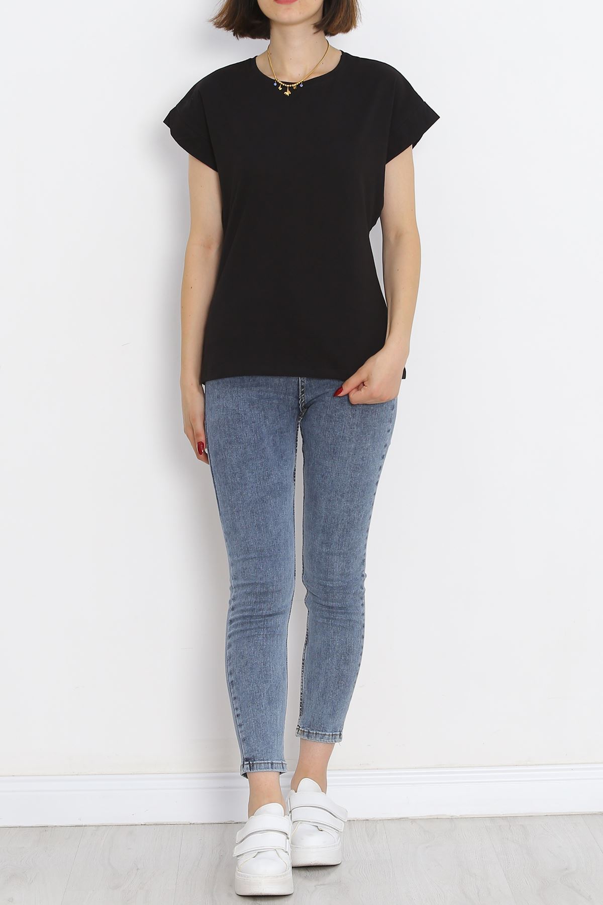 Single Jersey Double Sleeve T-Shirt Black - 15875.1567.