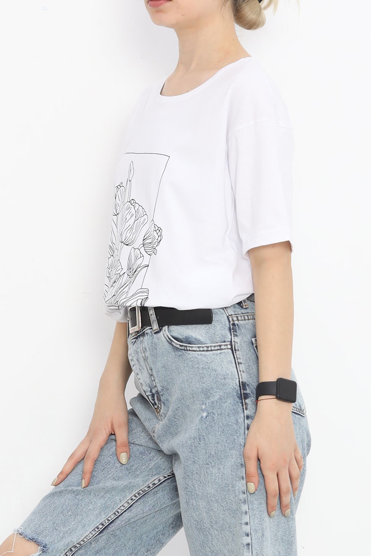 Printed Crew Neck T-shirt White - 16511.1567.